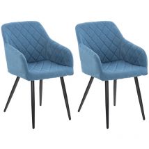 Ensemble de 2 chaises de restauration Blue Shila, tissu