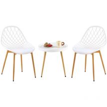 Lot de 2 chaises de salon, de salle à manger avec pieds en métal, chaises de salon, chaises de bureau, cuisine, salon Blanc