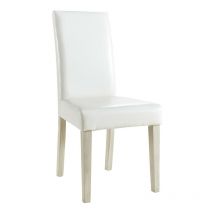 Demeyere - Chaise dossier haut blanc pu Guevara