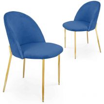 Deco In Paris - arabel - Lot de 2 chaises design en velours bleu arabel