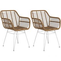 Lot de 2 chaises design WILLY gris foncé et noir