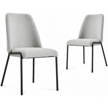 Deco In Paris - april - Lot de 2 chaises effet peau de mouton gris april