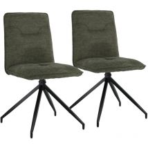 Happy Garden - Lot de 2 chaises en tissu vert aren