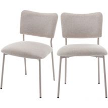 Drawer - Lot de 2 chaises en tissu et métal pieds beiges - Beige - Vander