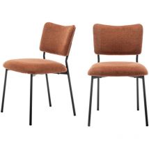 Drawer - Lot de 2 chaises en tissu et métal - Rouille - Vander