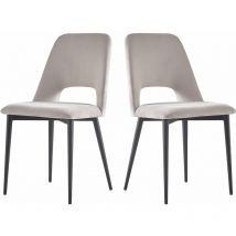 Habitat Et Jardin - Lot de 2 chaises en velours 'Fedora' - Gris clair