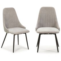 Les Tendances - calicosy - Lot de 2 chaises pivotantes en tissu avec pieds en métal noir L50 cm - elma