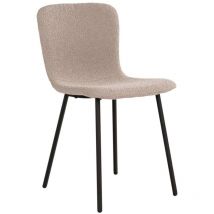 Lot de 2 Chaises Halden, Métal, Bois, Polyester, Beige, 52,5x44,5x81,2 cm