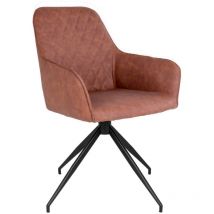 Epikasa - Chaise Harbo, Plastique, Métal, Marron, 62x56x89 cm