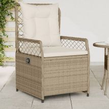 Design In - Lot de 2 Chaises inclinables de jardin,Siège de Terrasse Chaise d'extérieur beige résine tressée CFW46767