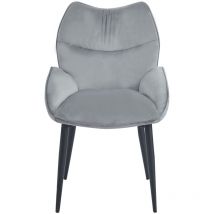 Homy France - Lot de 2 Chaises loha pied Métal Noir Anthracite