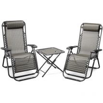 Elem Garden Technic - Lot de 2 chaises longues + table pliable