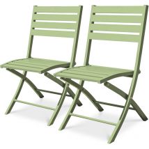 Citygarden - marius - Lot de 2 chaises de jardin en aluminium vert lagune - city garden