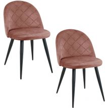 Akord - Lot de 2 chaises matelassées de salle à manger en velours SJ.077 Rose