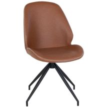 Lot de 2 Chaises Monte, Plastique, Métal, Marron, 60x50x88 cm