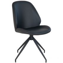 Epikasa - Lot de 2 Chaises Monte, Plastique, Métal, Noir, 60x50x88 cm