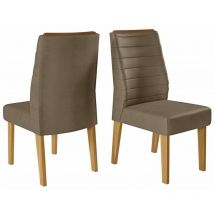 Beaux Meubles Pas Chers - Lot de 2 Chaises ondina Velours Taupe