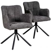 Le Quai Des Affaires - Lot de 2 chaises pivotantes de salle à manger mila/ Gris foncé/