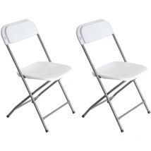 Lot de 2 chaises pliantes blanches 49x44.5x80.5cm 7house