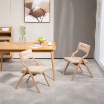 Tanant - Lot de 2 chaises pliantes – Chaises de salle à manger pliables avec rembourrage, cadre en bois, chaises pliantes portables assemblées pour