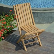 Teck'attitude - Chaises de jardin pliantes en teck massif Karimun (lot de 2)