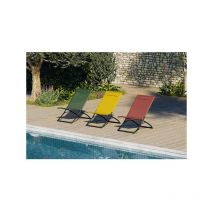Essenciel Green - Chaise Relax Naiade En Acier Gris Fonce Et Texaline Terracotta