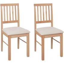 Beliani - Lot de 2 Chaises Rembourrées en Bois Clair Beige Clair Orono