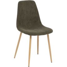 Atmosphera Créateur D'intérieur - Chaise Roka velours côtelé kaki pieds effet bois Atmosphera