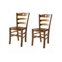 Lot de 2 chaises rustiques Chêne n°1 - pisa - l 45.5 x l 42.5 x h 88 cm