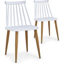 Cotecosy - Lot de 2 chaises scandinaves Houlgate Blanc - Blanc