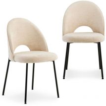 Lot de 2 chaises SERENA en tissu blanc