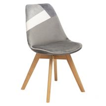 Atmosphera Créateur D'intérieur - Lot de 2 chaises style scandinave 'Baya Patchwork' Atmosphera - Couleur: Gris