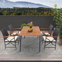Design In - Lot de 2 Chaises Terrasse Osier Fauteuils Extérieurs Rotin pe Coussin Cadre Métal CW65931