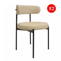 Lot de 2 chaises tissu scala / Beige/ 50x50x74