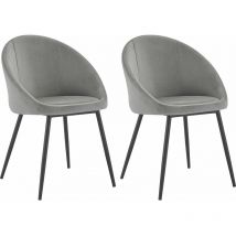 Happy Garden - Lot de 2 chaises vintage diane velours gris