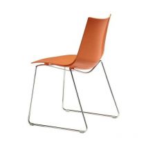 Scab Design - Chaise design, Lot de 2 chaises Zebra avec pied luge par Scab Orange en Plastique