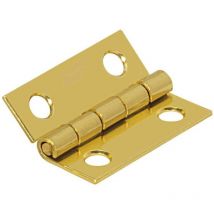 Hettich - Lot de 2 charnières universelles laiton pour meuble, L.25 x l.19 mm