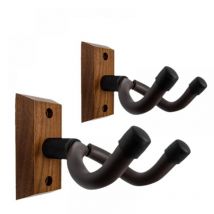 Serbia - Lot de 2 cintres pour guitare, support mural pour guitare en bois dur, support mural rotatif pour guitare avec vis, support de crochet pour