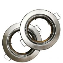 Lot de 2 collerettes orientable en aluminium brossé support spot
