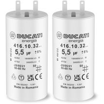 Lot de 2 Condensateurs 5,5 uF pour Moteur de Volet Roulant Somfy Durée de Vie 10 000 Heures Condensateur Cylindrique Ducati