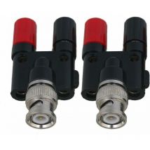 Irisfr - Lot de 2 connecteurs coaxiaux bnc mâle vers double banane pour fil d'oscilloscope