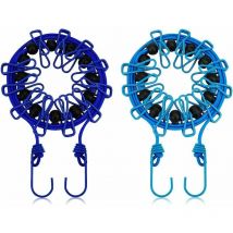 Lot de 2 cordes à linge de , coupe-vent, extensibles, rétractables, pour extérieur, intérieur, , camping