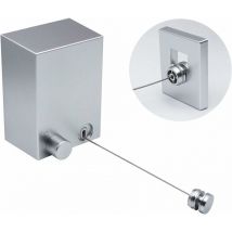 Phasat - Lot de 2 cordes à linge rétractables de 4,2 m pour l'extérieur et l'intérieur (argenté)