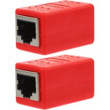 Lot de 2 coupleurs Ethernet Cat 5 Cat 6 Cat 5e femelle vers femelle Adaptateur Ethernet