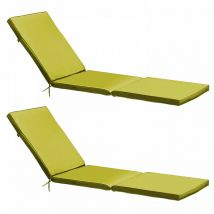 Lot de 2 coussins bain de soleil polyester vert 186 x 53 x 5 cm