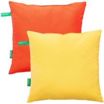 Benetton - Lot de 2 coussins de 45x45 cm - 200GSM, coloris Rouge et Jaune - rouge et jaune