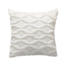 Lot de 2 coussins et housses de coussin décoratifs blanc perle