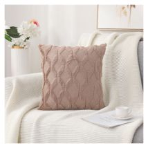 Lot de 2 coussins et housses de coussin décoratifs blanc perle