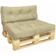 Lot de 2 Coussins pour palettes en bois beige
