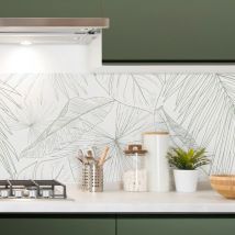 Lot de 2 Crédence Aluminum Floral Vert - 99deco - L120xH50cm Ep.3 mm